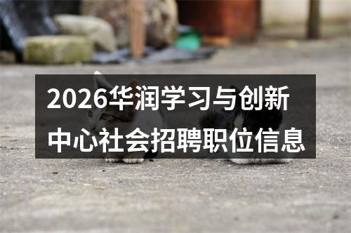 2026华润学习与创新中心社会招聘职位信息 图片