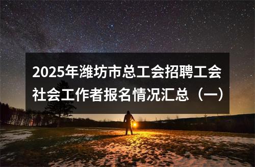2025年潍坊市总工会招聘工会社会工作者报名情况汇总（一） 图片