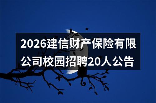 2026建信财产保险有限公司校园招聘20人公告 图片