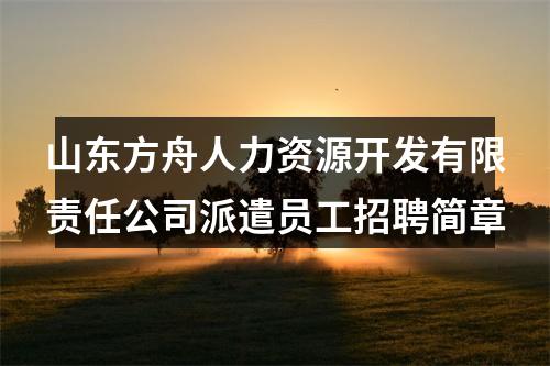 山东方舟人力资源开发有限责任公司派遣员工招聘简章 图片