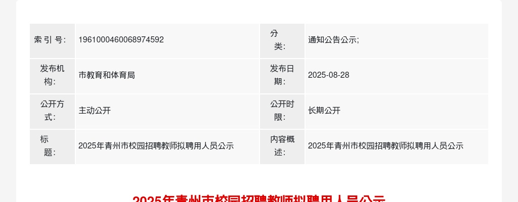 2025年潍坊青州市校园招聘教师拟聘用人员公示 图片