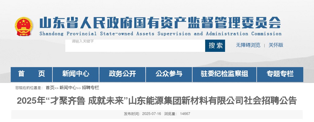 2025年山东能源集团新材料有限公司社会招聘公告 图片